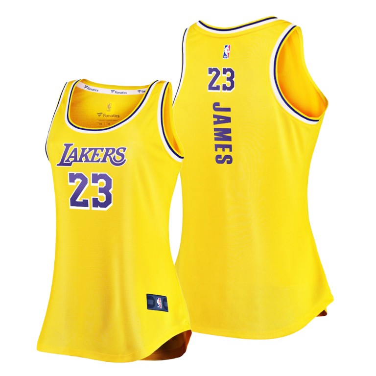Women's Los Angeles Lakers LeBron James #23 NBA Fanatics Branded Hardwood Classics Gold Basketball Jersey BUQ5183PZ